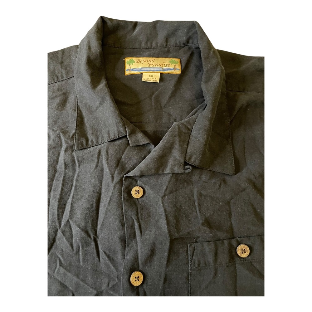 Beyond Paradise Silk‎ Button Up Short Sleeve Camp Shirt Mens XXL